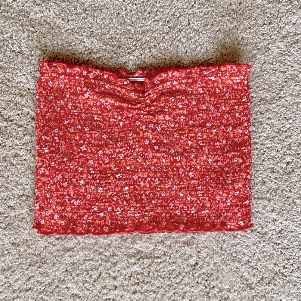 Aerie Coral Floral Tube Top